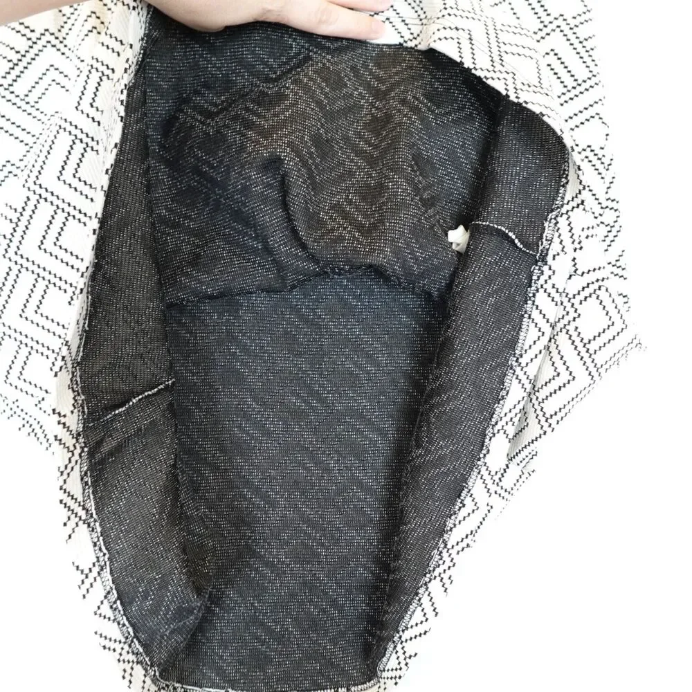 Gilli Skirt XL Stretch Black / White Geometric Pattern Pull on Comfy Preppy Work